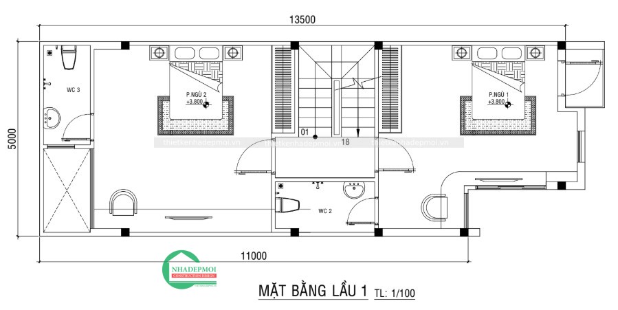 Mặt bằng lầu 1