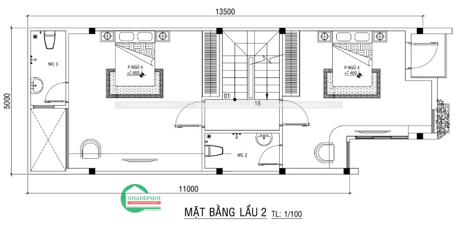 Mặt bằng lầu 2