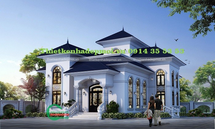 Thiết kế biệt thự sân vườn 2 tầng&nbsp;