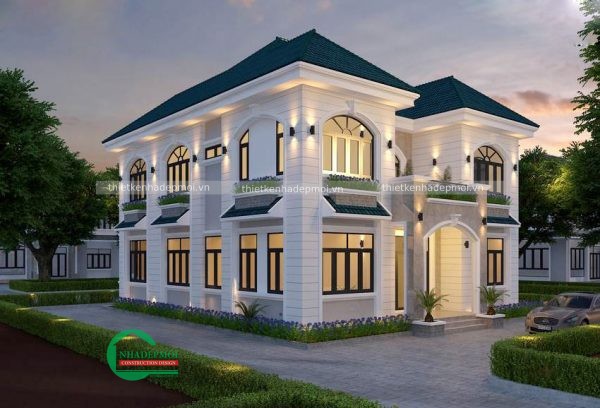 thiết kế biệt thự 2 tầng hiện đại