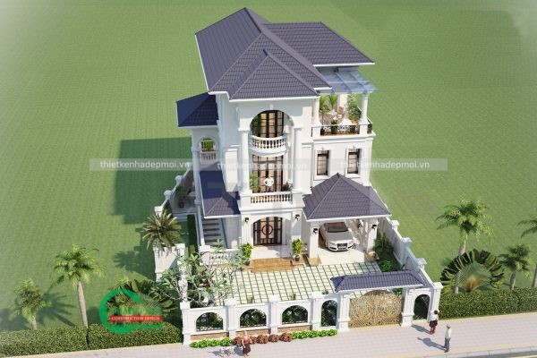 mẫu biệt thự 3 tầng kiểu Pháp