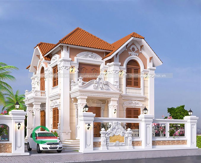 mẫu biệt thự tân cổ điển 3 tầng