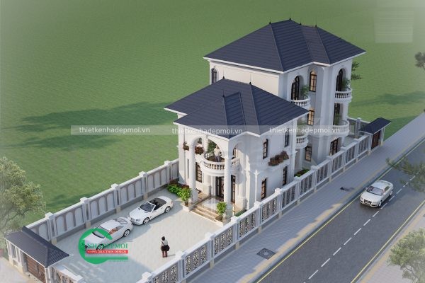 thiết kế biệt thự tân cổ điển 3 tầng