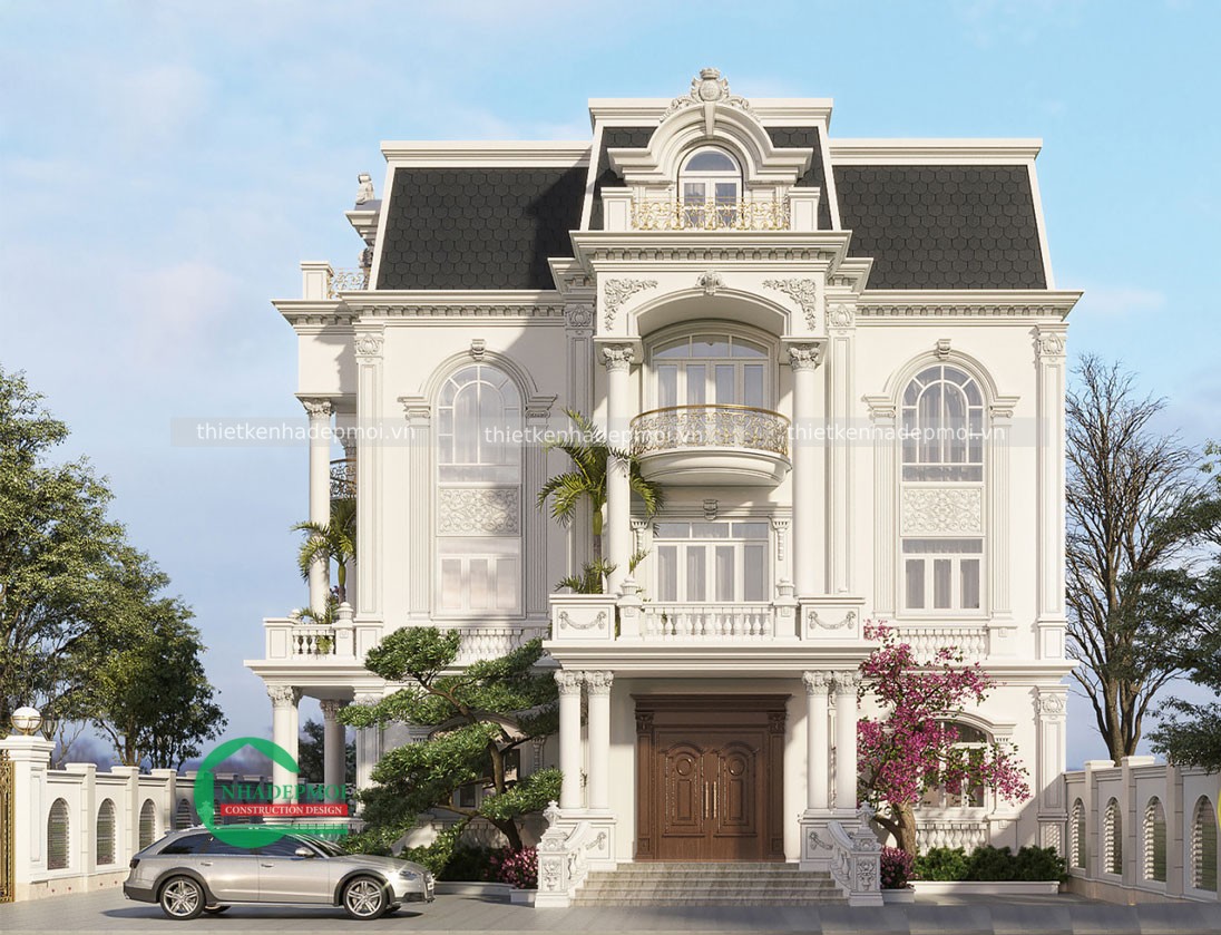 mẫu biệt thự cổ điển 4 tầng