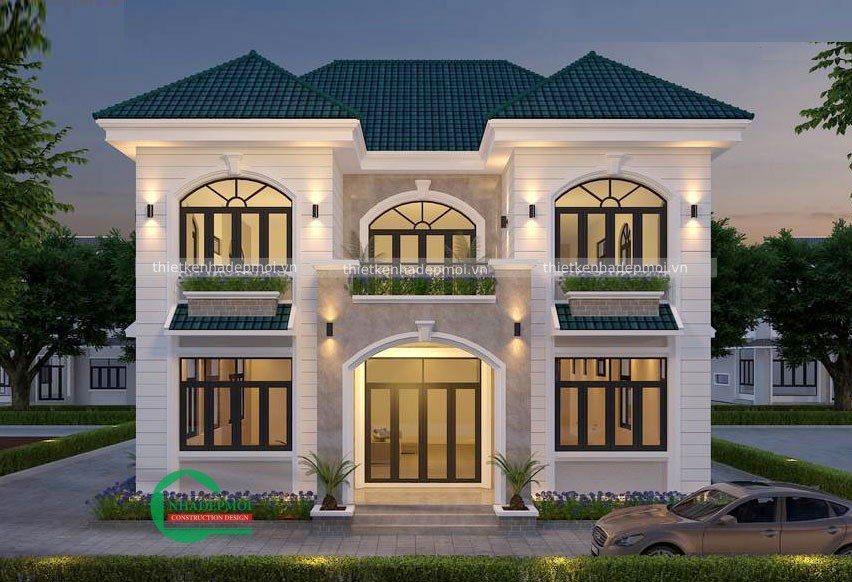 thiết kế biệt thự 2 tầng hiện đại