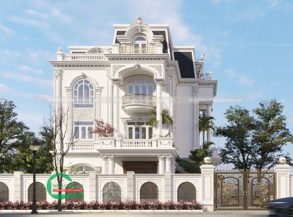mẫu biệt thự cổ điển 4 tầng