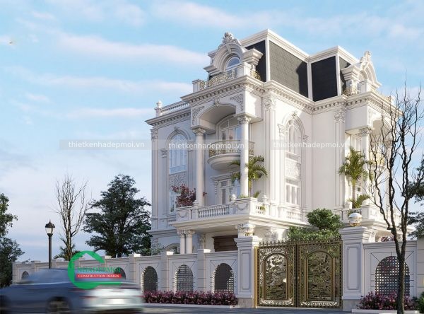 mẫu biệt thự cổ điển 4 tầng