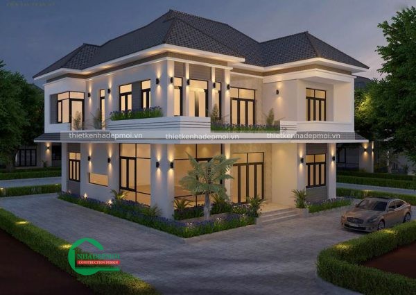 thiết kế biệt thự 2 tầng hiện đại