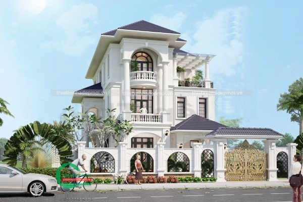 mẫu biệt thự 3 tầng kiểu Pháp