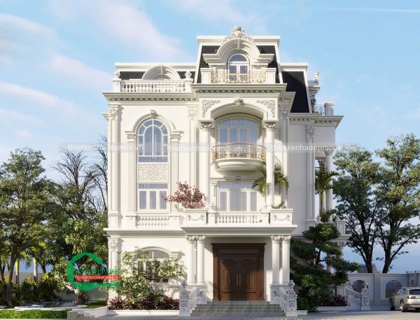 mẫu biệt thự cổ điển 4 tầng