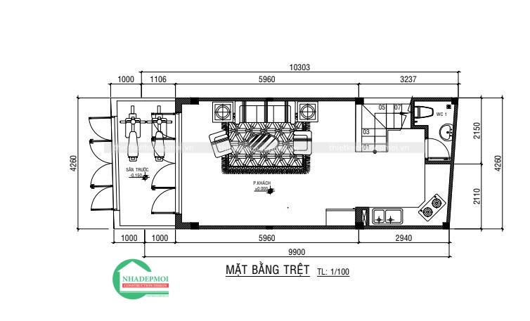 Mẫu nhà phố 3 tầng tân cổ điển