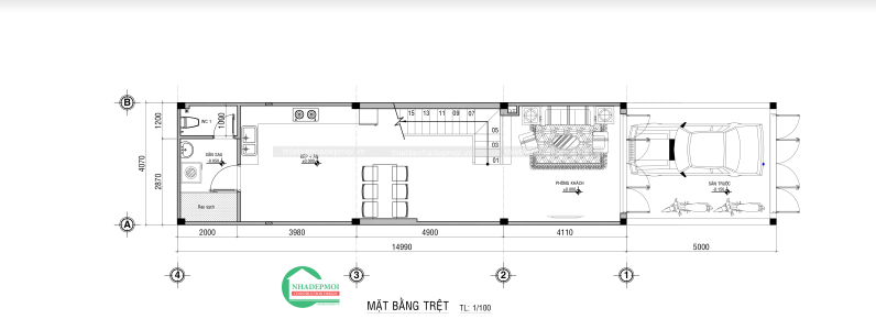 mua nhà phố 1 trệt 1 lần