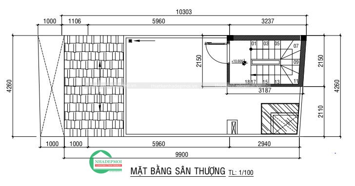 sân thượng rộng rãi, thoáng mát