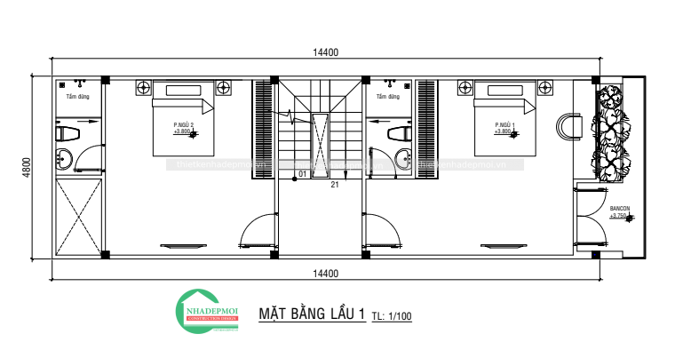 Mẫu nhà phố đẹp 1 trệt 2 lầu-1