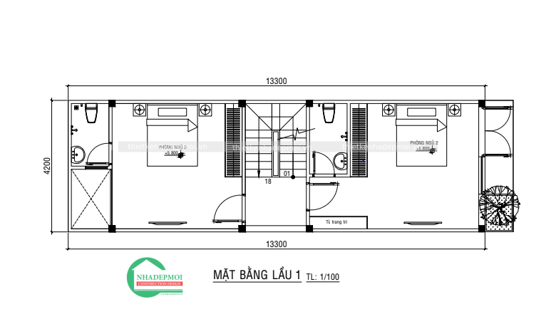 Mẫu nhà phố hiện đại 1 trệt 1 lửng 1 lầu