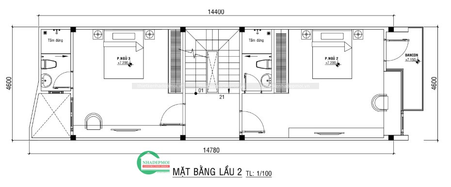 Mặt bằng lầu 2