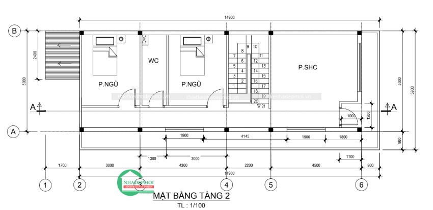 Mẫu nhà phố hiện đại 1 trệt 1 lầu