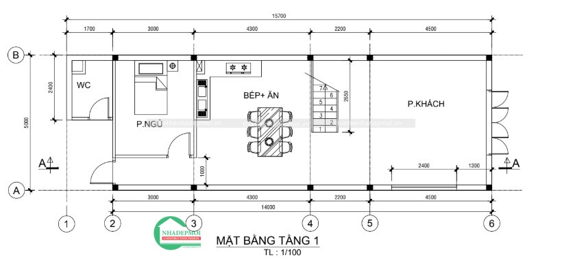Mẫu nhà phố hiện đại 1 trệt 1 lầu