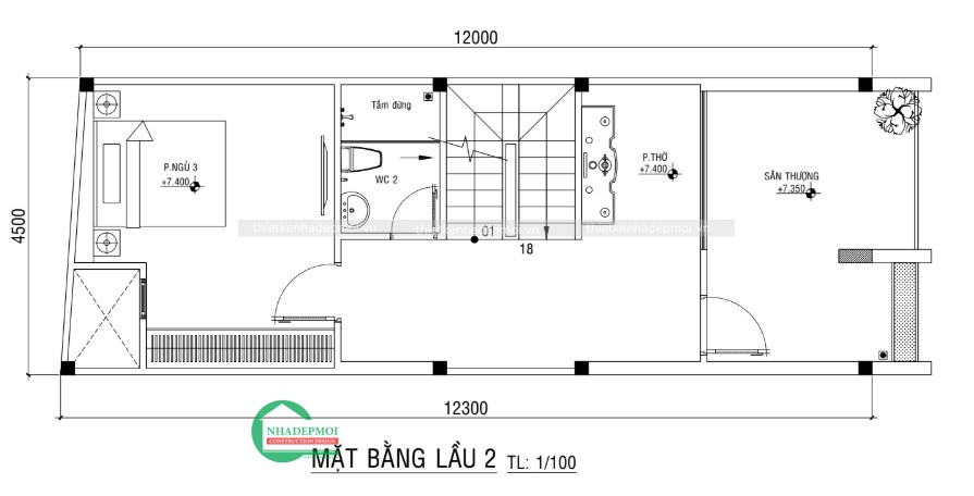 Mẫu nhà phố hiện đại 1 trệt 2 lầu phong cách hiện đại
