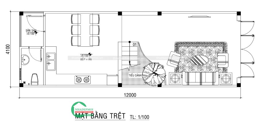 Mặt bằng tầng trệt