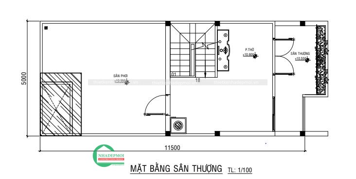 Mẫu thiết kế nhà đẹp 1 trệt 2 lầu sân thượng 3