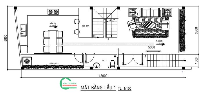 Mẫu nhà phố 1 trệt 2 lầu có bán hầm&nbsp;