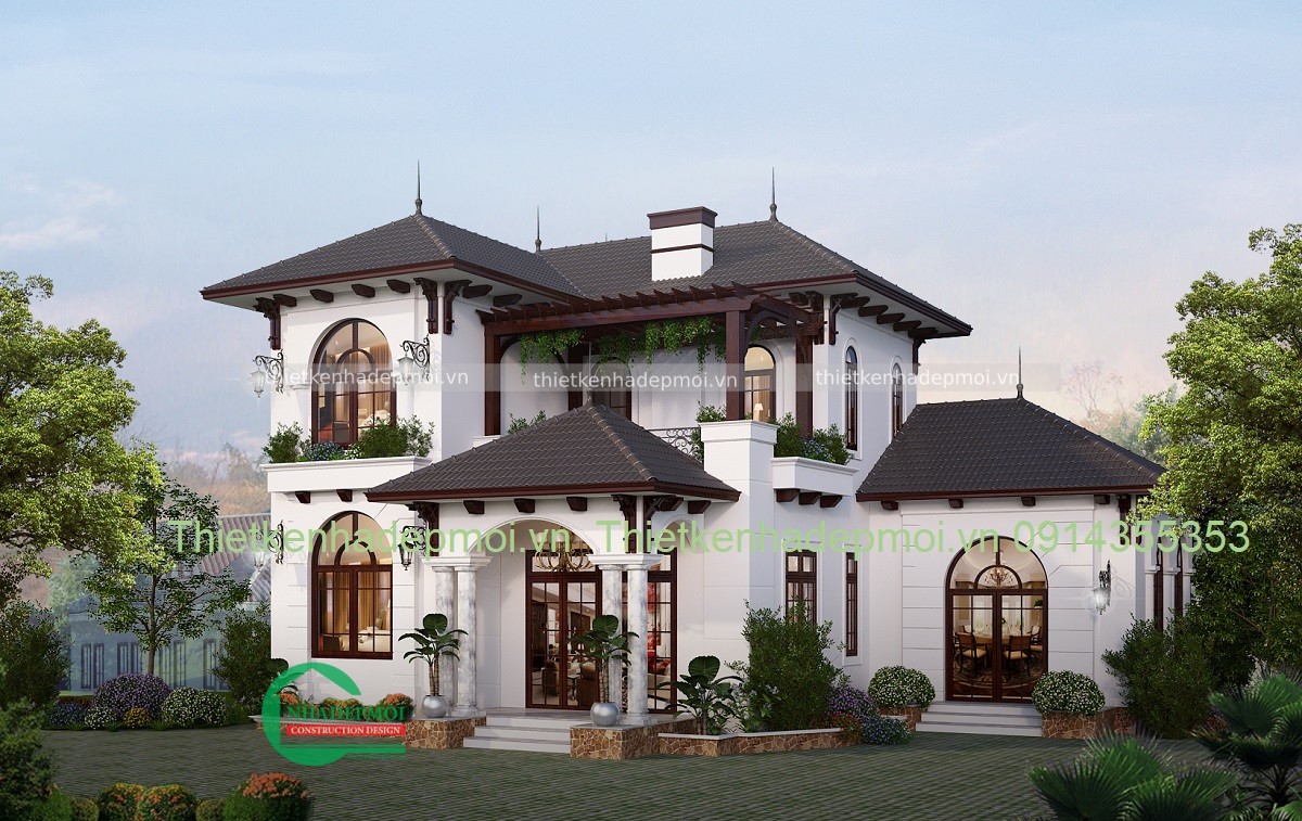 Thiết kế biệt thự 2 tầng 1