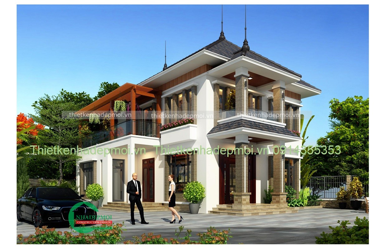 Thiết kế biệt thự 2 tầng phong cách hiện đại