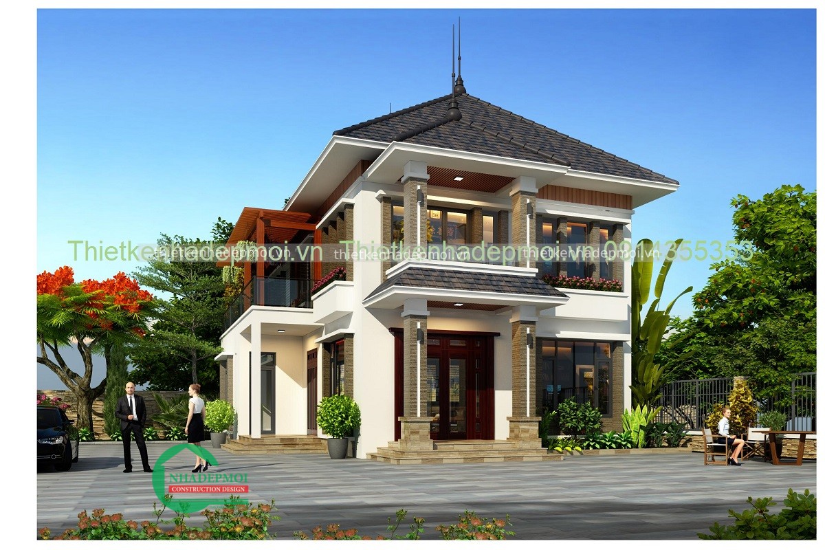 Thiết kế biệt thự 2 tầng phong cách hiện đại