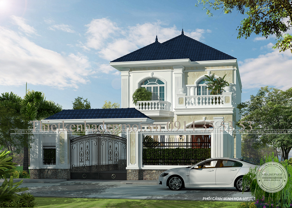 Thiết kế biệt thự mini 2 tầng