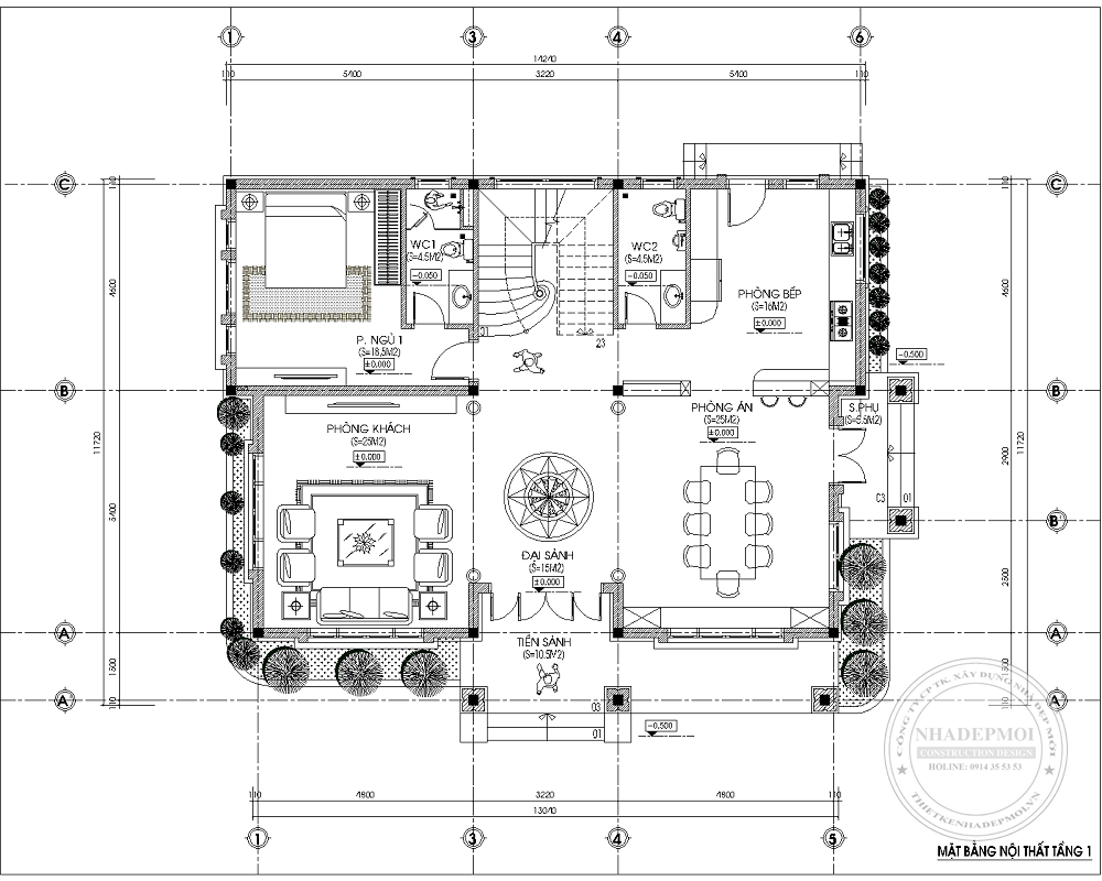 Thiết kế biệt thự nhật 3 tầng&nbsp;