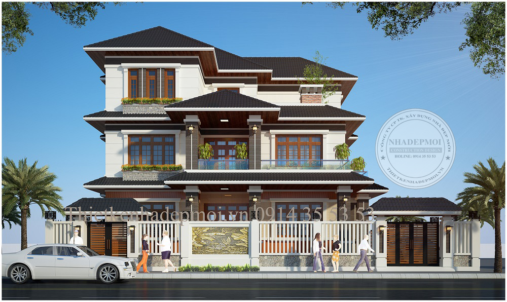 Thiết kế biệt thự nhật 3 tầng&nbsp;