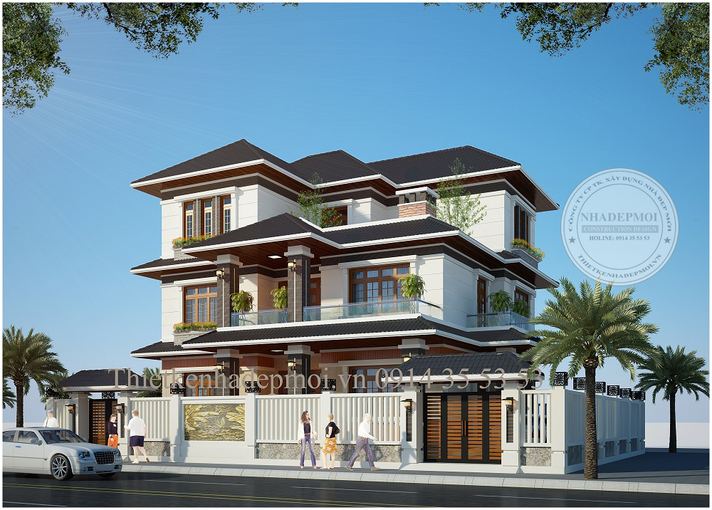 Thiết kế biệt thự nhật 3 tầng&nbsp;