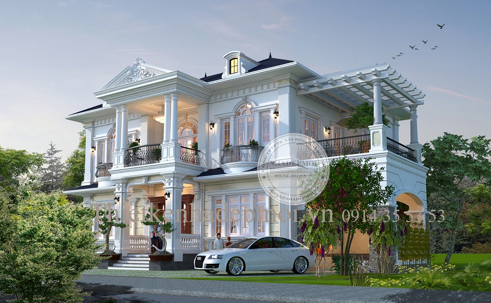 Thiết kế biệt thự đại sân vườn 2 tầng hiện đại - sang trọng