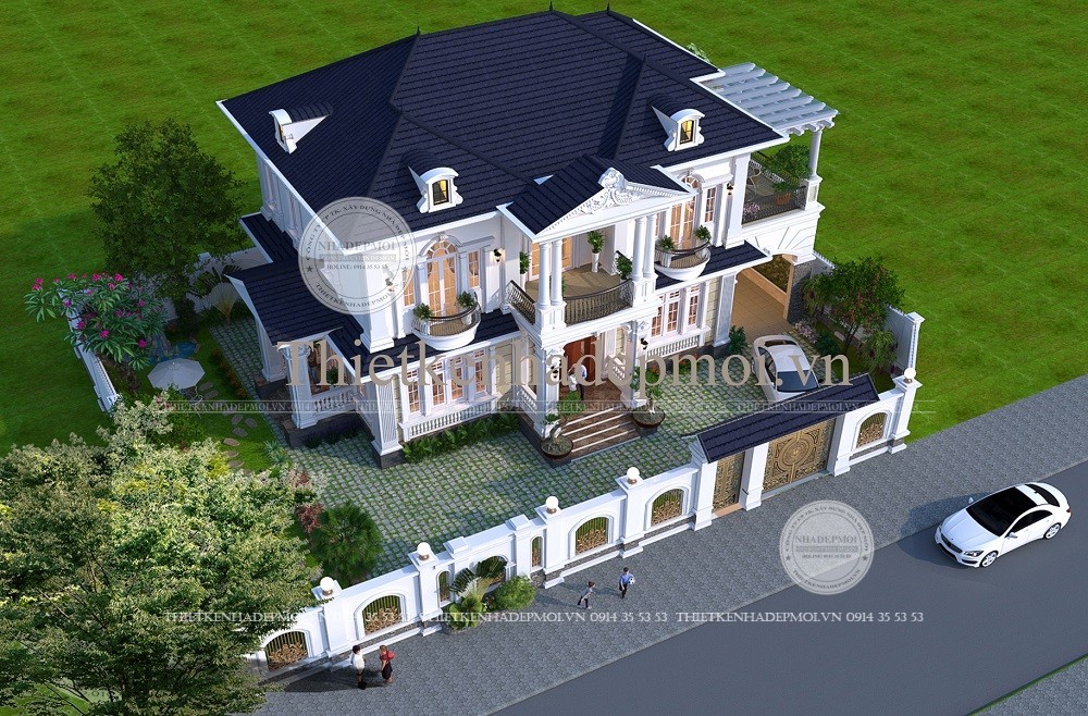 Thiết kế biệt thự đại sân vườn 2 tầng hiện đại - sang trọng