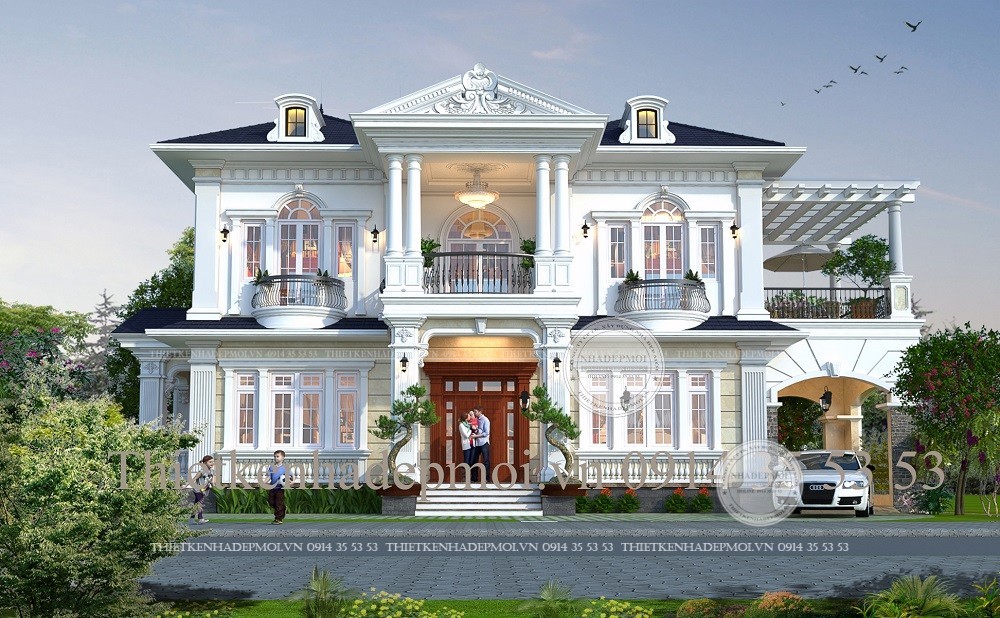 Thiết kế biệt thự đại sân vườn 2 tầng hiện đại - sang trọng