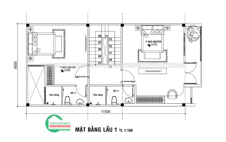 Mặt bằng lầu 1