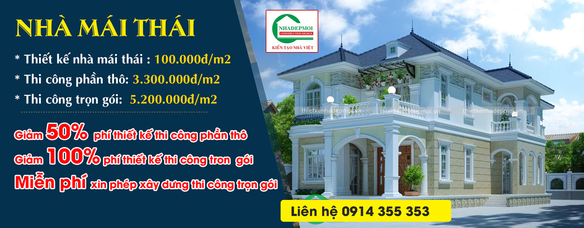 Các mẫu biệt thự sân vườn mái thái đẹp và hot nhất năm