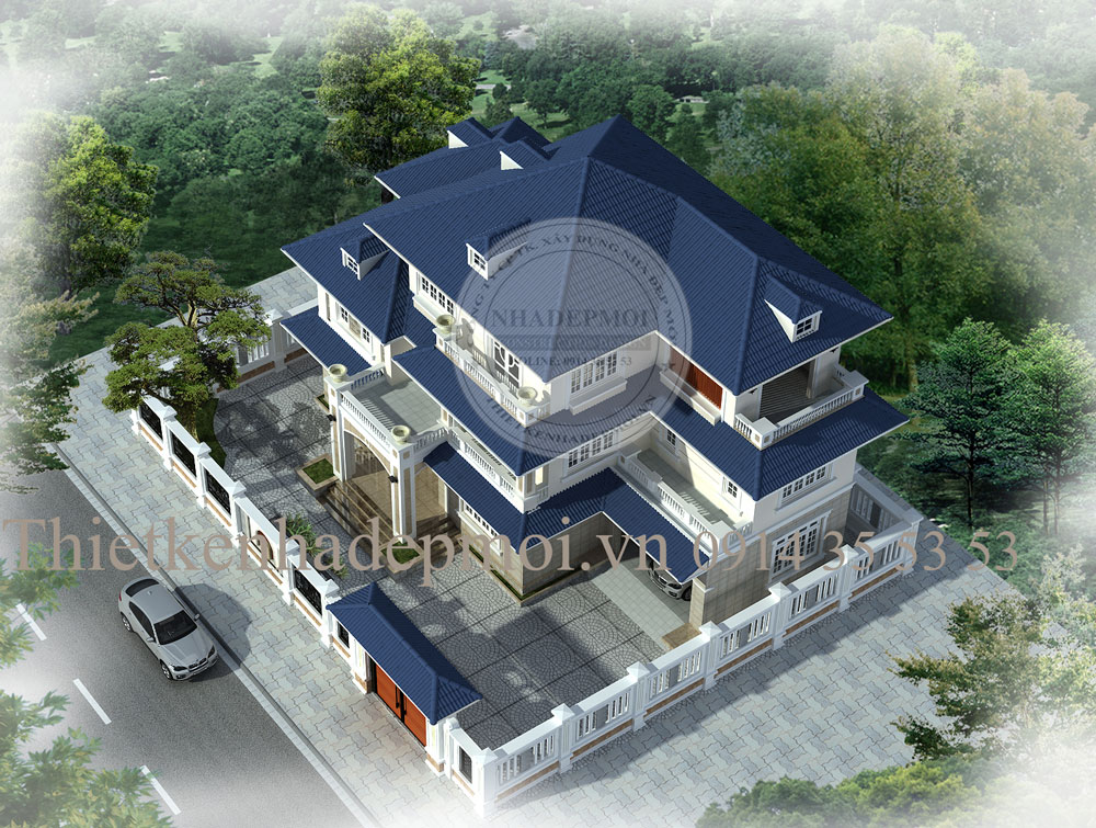 Thiết kế biệt thự hiện đại mái nhật 