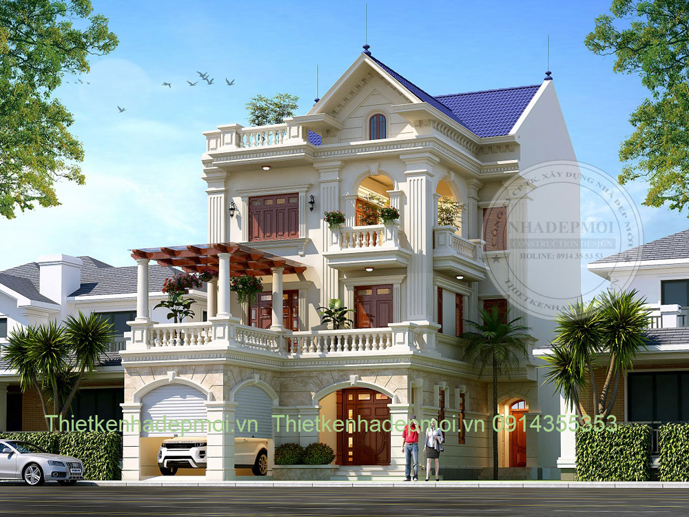 Thiết kế biệt thự tân cổ điển 3 tầng