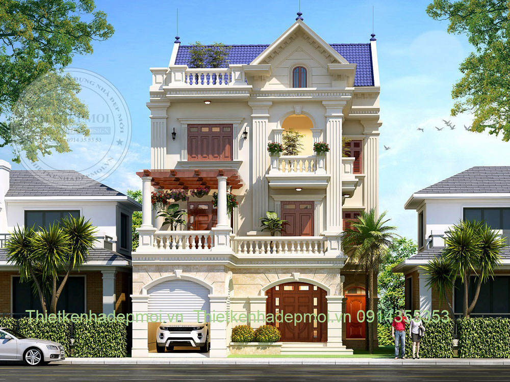 Thiết kế biệt thự tân cổ điển 3 tầng