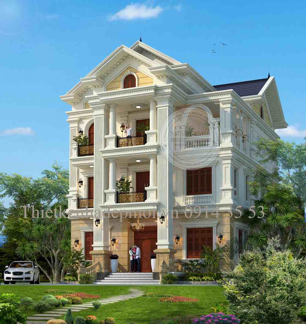 Thiết kế biệt thự đẹp 3 tầng