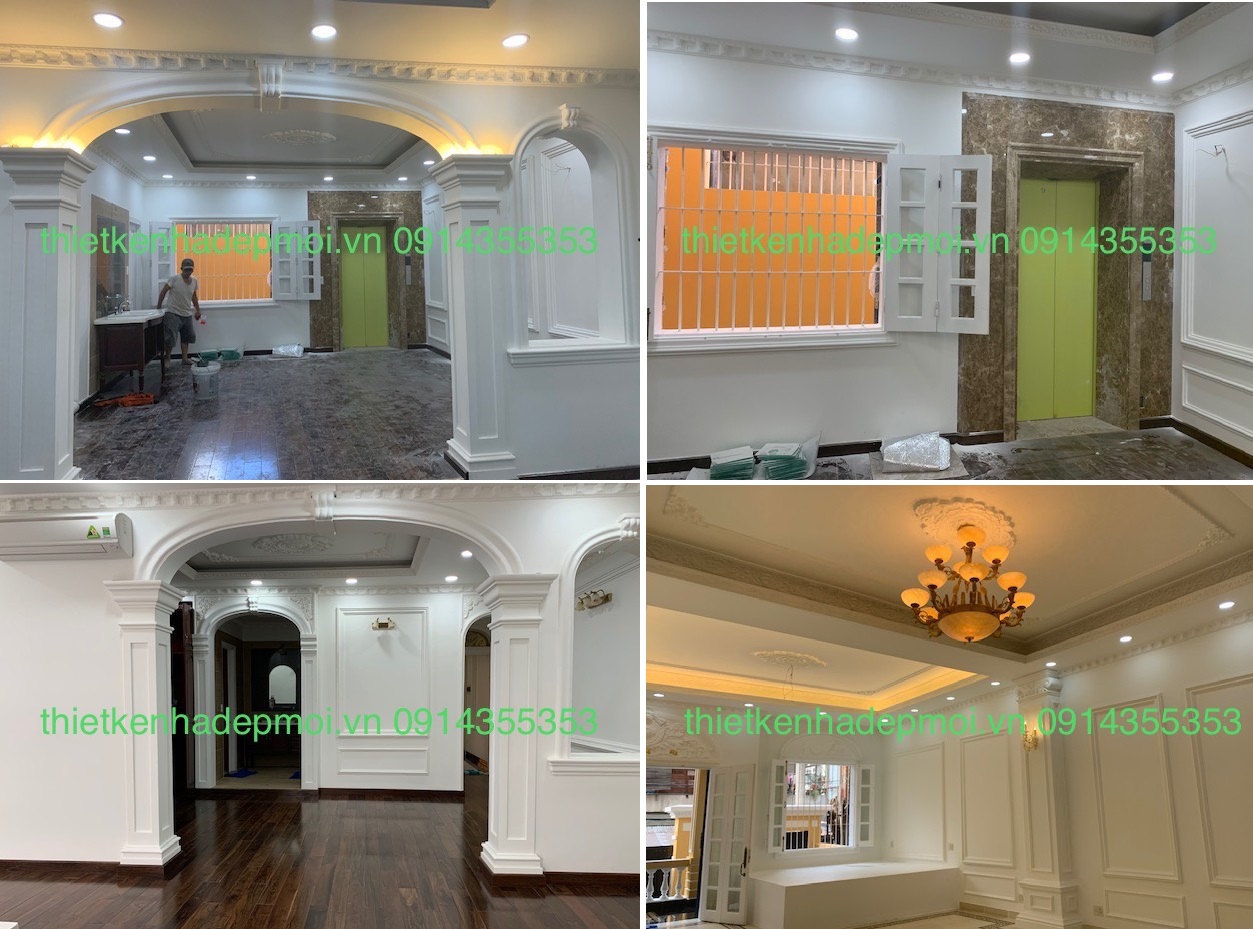 Hình ảnh thi công thực tế công trình nhà phố quận phú nhuận.