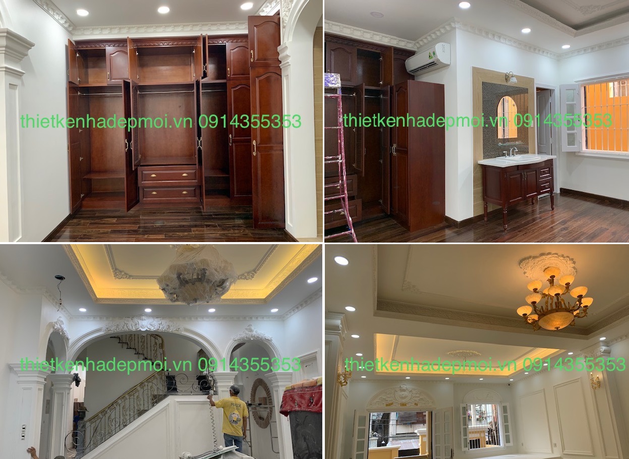 Hình ảnh thi công thực tế công trình nhà phố quận phú nhuận.