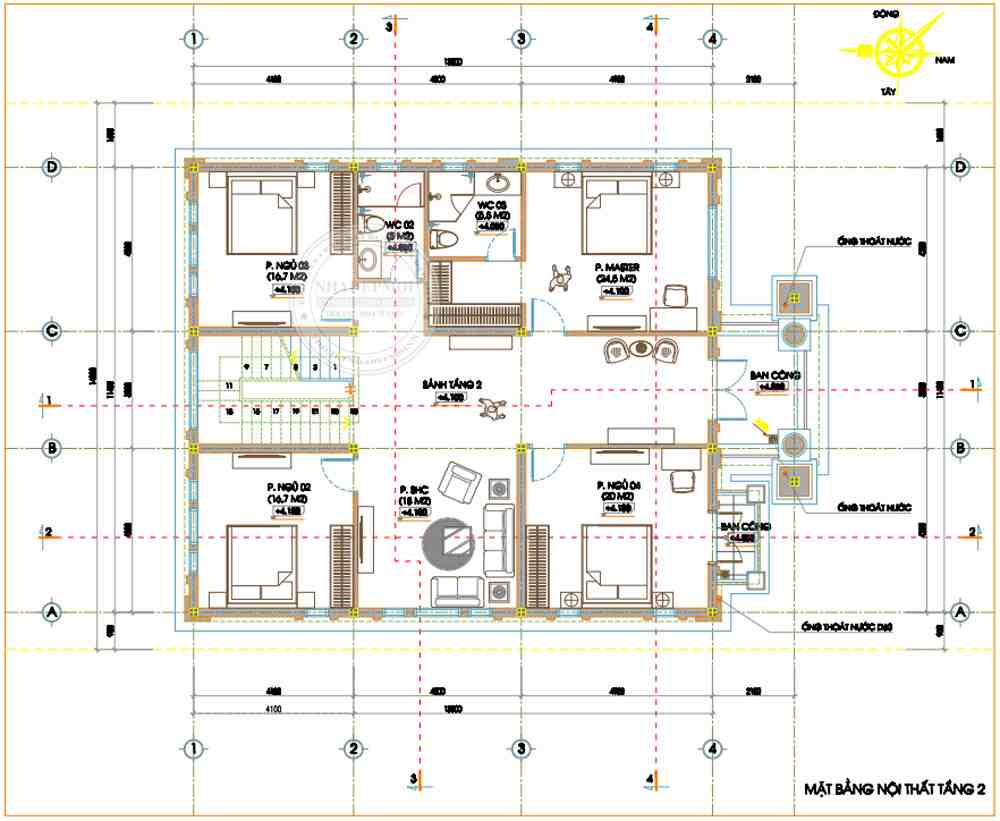 Mặt bằng tầng 2