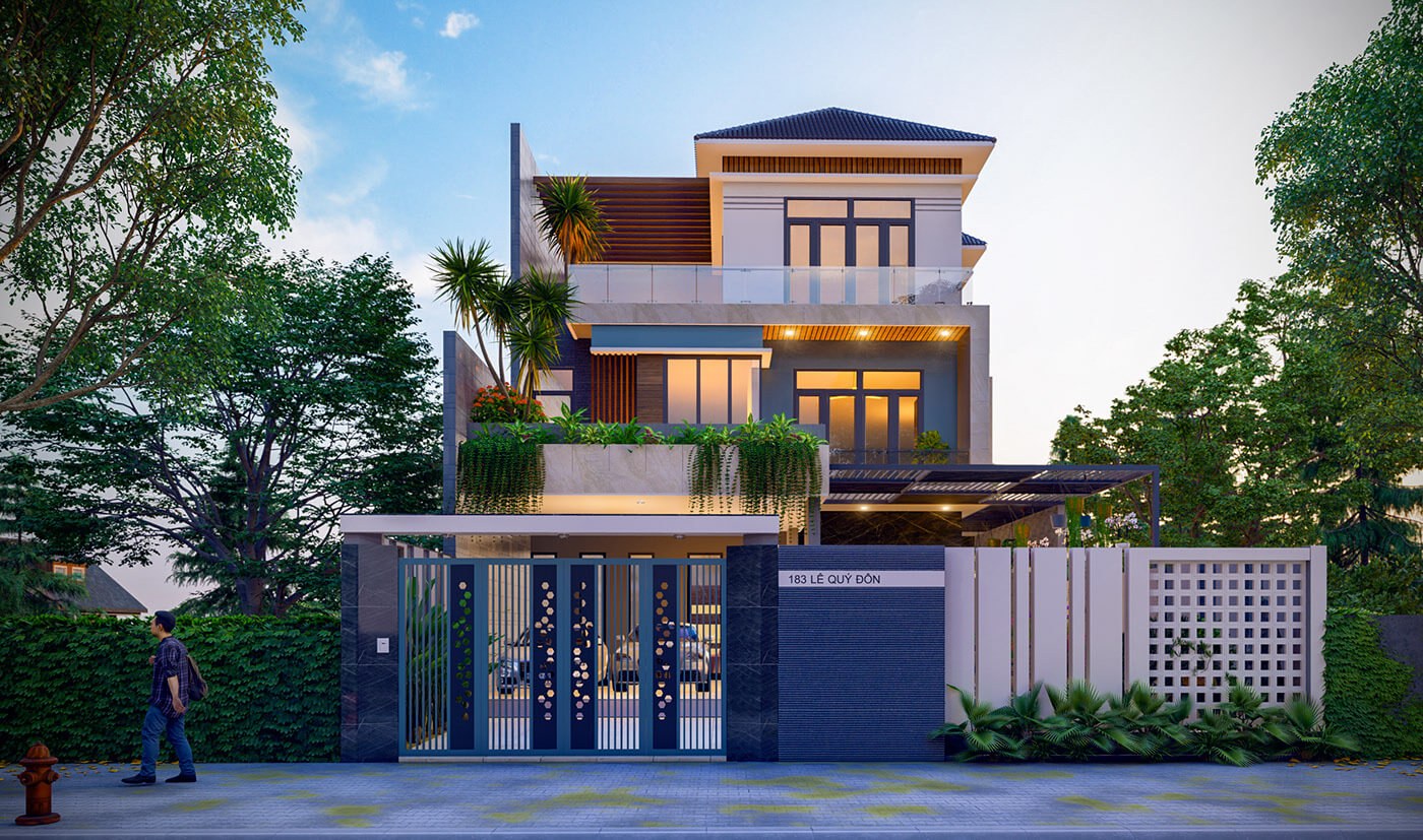 Mẫu biệt thự hiện đại 3 tầng
