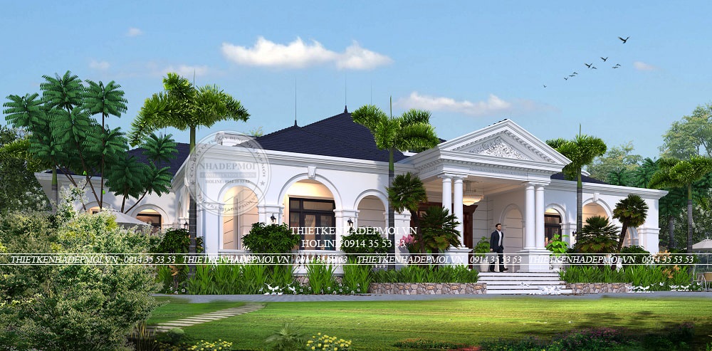mẫu biệt thự trệt 1 tầng