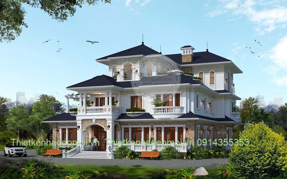 Mẫu biệt thự sân vườn 2 tầng