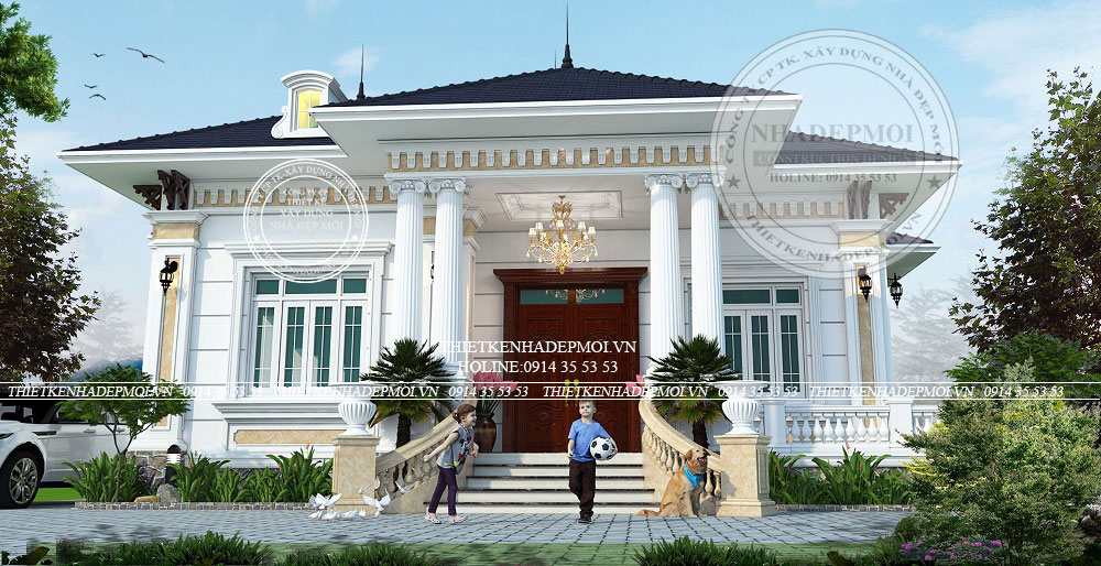mẫu thiết kế biệt thự trệt 1 tầng