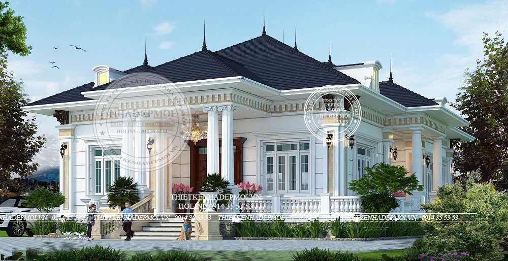 mẫu thiết kế biệt thự trệt 1 tầng